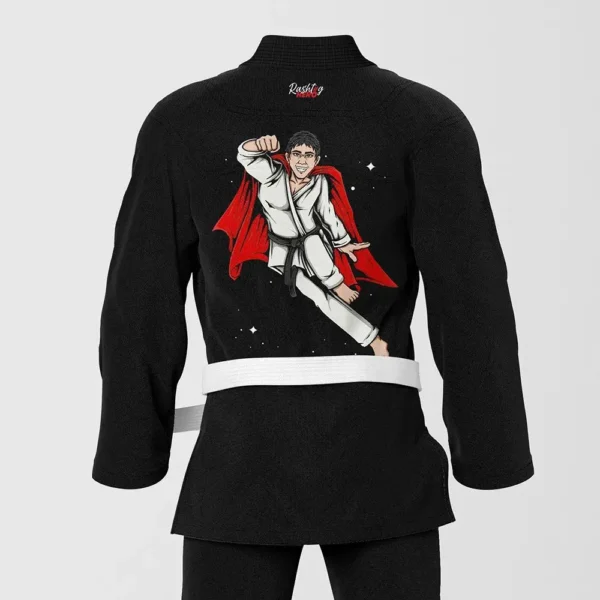 RashTag Kids Hero-B Jiu Jitsu BJJ Gi in Black - product image