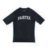 Fairtex RG8 Short Sleeve Rash Guard front view black compression training top