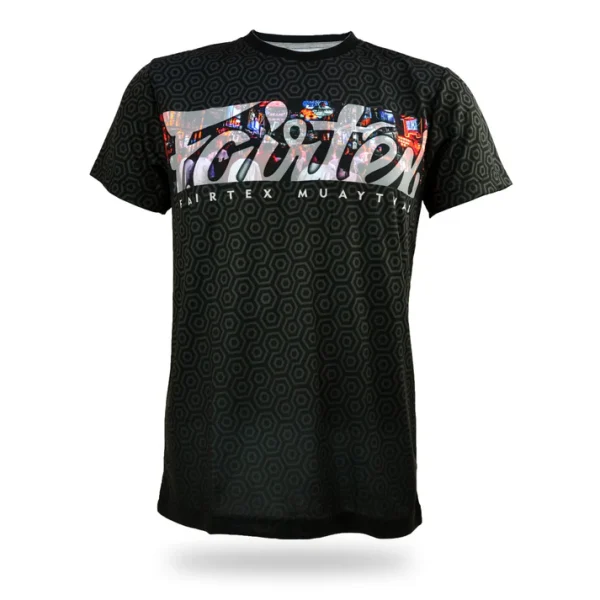 Fairtex TST217 Pattaya Nightlife T-Shirt front angled view limited edition Dri-Fit top