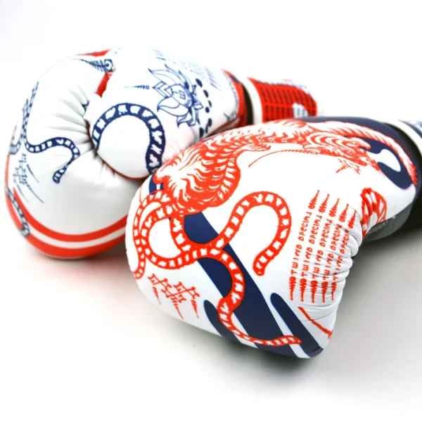 Twins Special FBGVL4-67 Yant Boxing Gloves detail shot Thai design