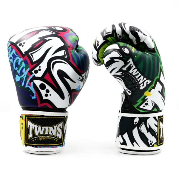 Twins Special FBGVL4-68 Graffiti Boxing Gloves front view paired gloves