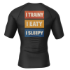 Rashtag I Eaty I Trainy I Sleepy Rash Guard back view with full graphic back print