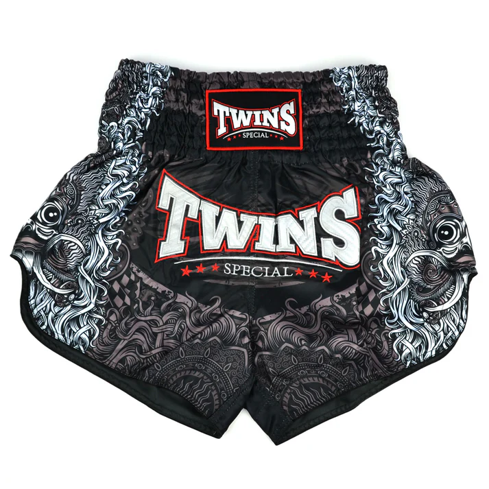 Twins Special Rangda Muay Thai Shorts front view traditional Thai boxing shorts