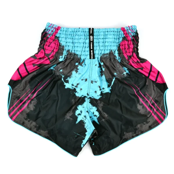 Twins Special Candy Muay Thai Shorts blue and pink back view Thai shorts