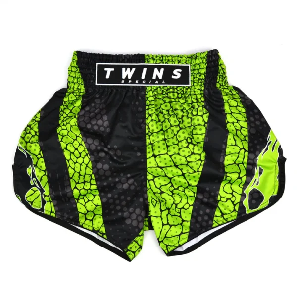 twins-special-muaythai-shorts-crocs Twins Special Crocs Muay Thai Shorts front view authentic Thai boxing shorts