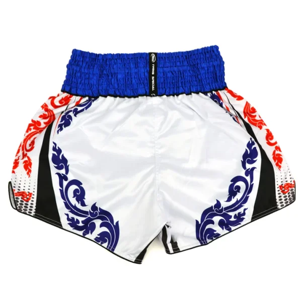 Twins Special Laithai Muay Thai Shorts white back view Thai boxing shorts