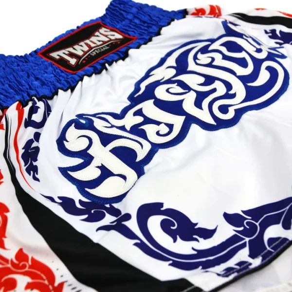 Twins Special Laithai Muay Thai Shorts white right side detail