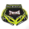 Twins Special Racing Muay Thai Shorts black and green front view