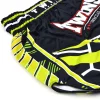 Twins Special Racing Muay Thai Shorts black and green left side detail