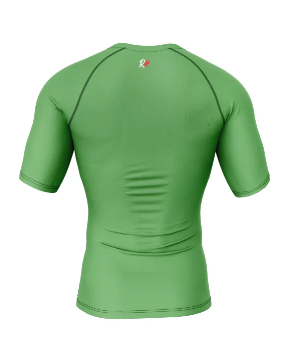 Rashtag Baseline Rash Guard back view in green