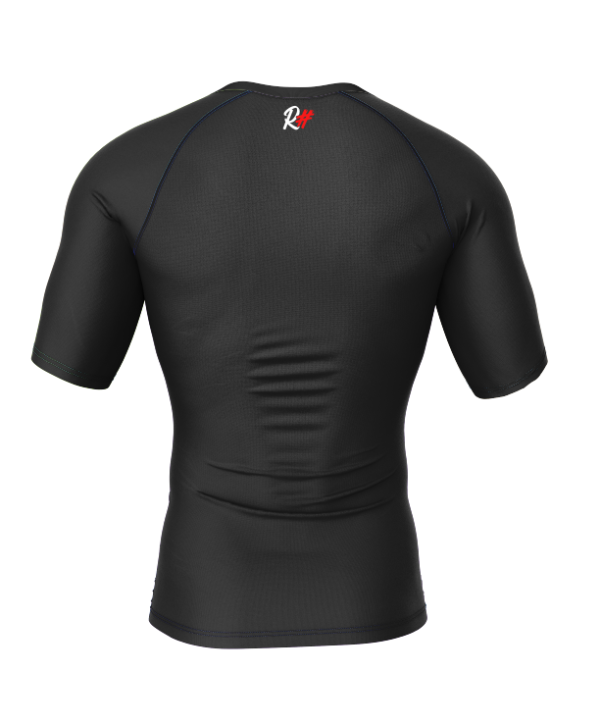 Rashtag Send Me Location Rash Guard back view plain design