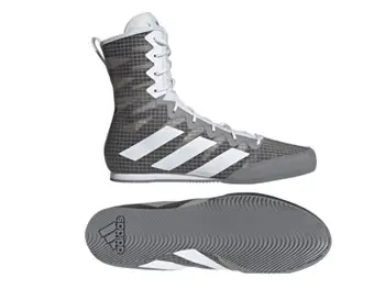 Adidas Box Hog 4 Boxing Boots in Grey/White designed for boxing, built for high-performance combat sports training