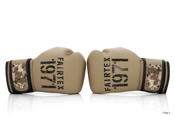 Fairtex BGV25 F-Day 2 Boxing Gloves in Black – front view Fairtex BGV25 F-Day 2 Boxing Gloves in Sand – front view