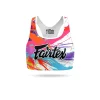 Fairtex BRA03 World Music Sports Bra in White/Multicolour – front view
