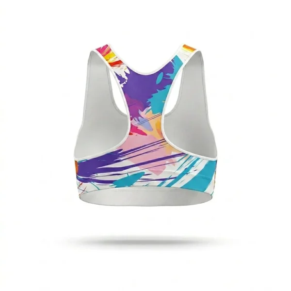 Fairtex BRA03 World Music Sports Bra in White/Multicolour – view 2