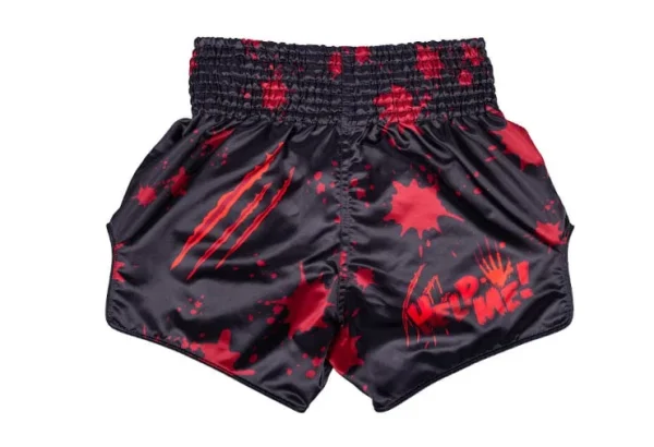 Fairtex BS-Halloween Demon's Bite Muay Thai Shorts in Black – view 2 Fairtex BS-Halloween Demon's Bite Muay Thai Shorts in Black/Red – view 2