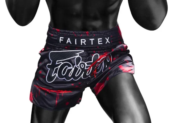 Fairtex BS-Halloween Demon's Bite Muay Thai Shorts in Black – view 3 Fairtex BS-Halloween Demon's Bite Muay Thai Shorts in Black/Red – view 3