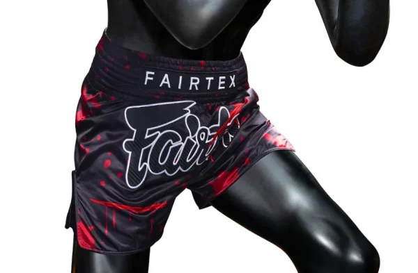Fairtex BS-Halloween Demon's Bite Muay Thai Shorts in Black – view 4 Fairtex BS-Halloween Demon's Bite Muay Thai Shorts in Black/Red – view 4