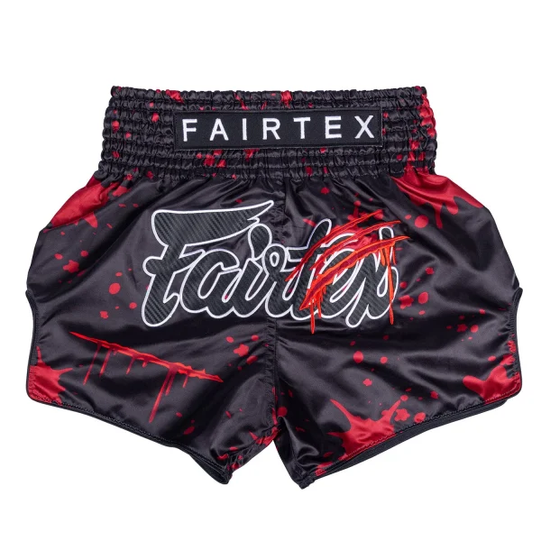 Fairtex BS-Halloween Demon's Bite Muay Thai Shorts in Black – view 6 Fairtex BS-Halloween Demon's Bite Muay Thai Shorts in Black/Red – view 6
