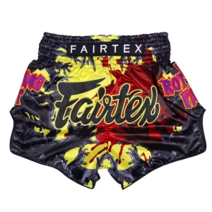 Fairtex BS-Halloween Rotting Fist Muay Thai Shorts in Black/Red/Yellow – front view