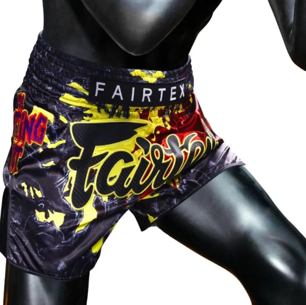 Fairtex BS-Halloween Rotting Fist Muay Thai Shorts in Black – view 2 Fairtex BS-Halloween Rotting Fist Muay Thai Shorts in Black/Red/Yellow – view 2
