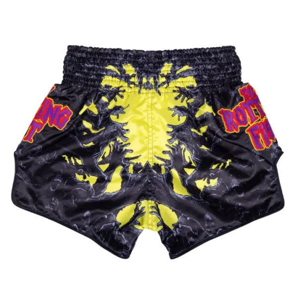 Fairtex BS-Halloween Rotting Fist Muay Thai Shorts in Black – view 3 Fairtex BS-Halloween Rotting Fist Muay Thai Shorts in Black/Red/Yellow – view 3
