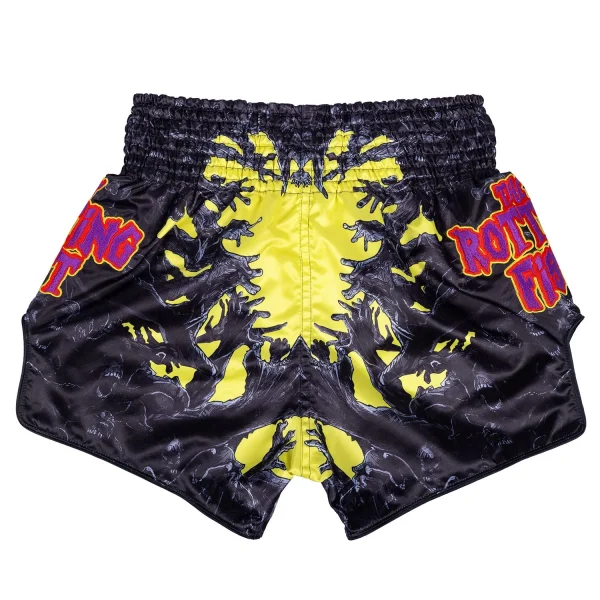 Fairtex BS-Halloween Rotting Fist Muay Thai Shorts in Black – view 6 Fairtex BS-Halloween Rotting Fist Muay Thai Shorts in Black/Red/Yellow – view 6