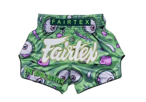 Fairtex BS-Halloween Soul Reaper Muay Thai Shorts in Green – front view