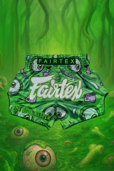 Fairtex BS-Halloween Soul Reaper Muay Thai Shorts in Green – view 6