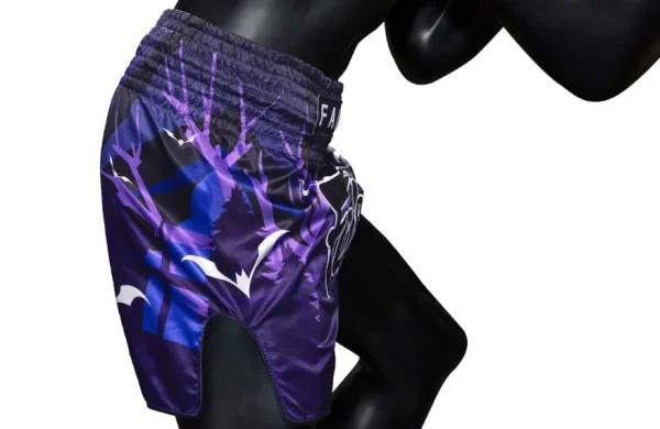 Fairtex BS-Halloween Twilight Muay Thai Shorts in Black – view 3 Fairtex BS-Halloween Twilight Muay Thai Shorts in Purple – view 3