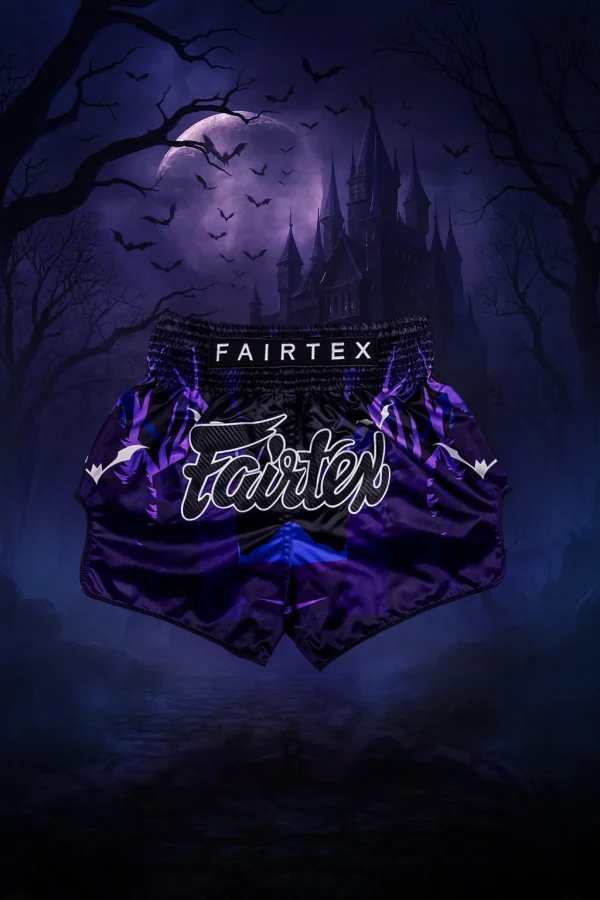 Fairtex BS-Halloween Twilight Muay Thai Shorts in Black – view 5 Fairtex BS-Halloween Twilight Muay Thai Shorts in Purple – view 5