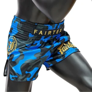 Fairtex BS1917 Muay Thai Shorts in Blue/Camo – front view