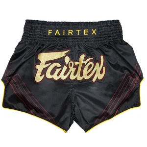 Fairtex BS1925 Mr X Muay Thai Shorts in Black/Gold – front view