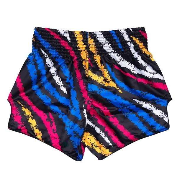Fairtex BS1956 Colourful Muay Thai Shorts in Black – view 2 Fairtex BS1956 Colourful Muay Thai Shorts in Multi-coloured – view 2