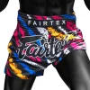 Fairtex BS1956 Colourful Muay Thai Shorts in Black – view 3 Fairtex BS1956 Colourful Muay Thai Shorts in Multi-coloured – view 3