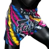 Fairtex BS1956 Colourful Muay Thai Shorts in Black – view 4 Fairtex BS1956 Colourful Muay Thai Shorts in Multi-coloured – view 4