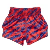 Fairtex Tiger Print Muay Thai Shorts in Red/Blue – view 2