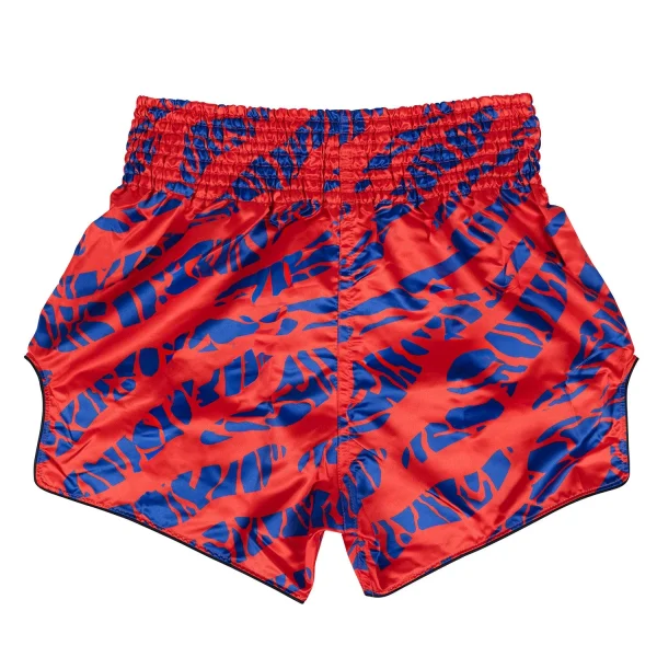 Fairtex Tiger Print Muay Thai Shorts in Red/Blue – view 2