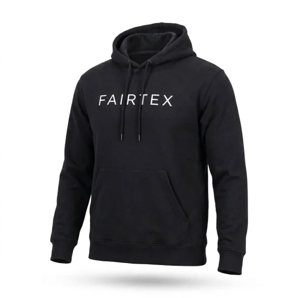 Fairtex FHS31 French Terry Pullover Hoodie in Black – front view