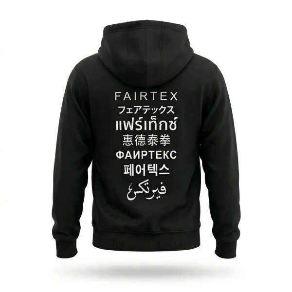 Fairtex FHS31 French Terry Pullover Hoodie in Black – view 2