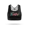 Fairtex SB8 Urface Script Sports Bra in Black – front view