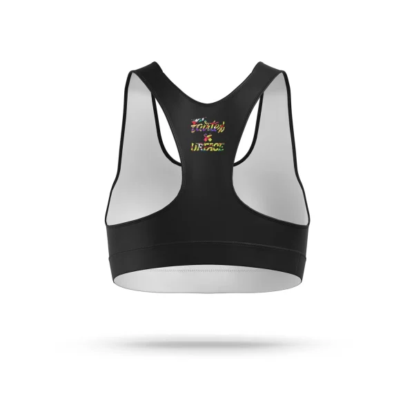 Fairtex SB8 Urface Script Sports Bra in Black – view 2