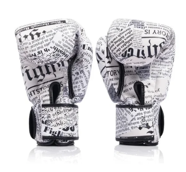 Fairtex Fight Story Boxing Gloves in White/Black – view 2
