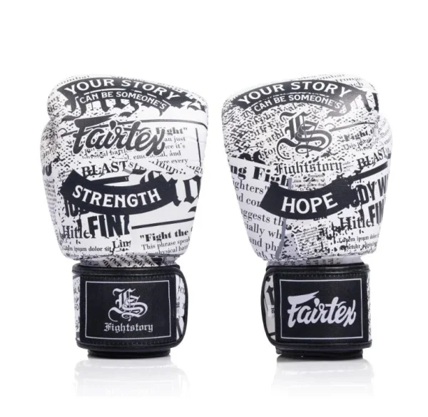 Fairtex Fight Story Boxing Gloves in White/Black – view 5