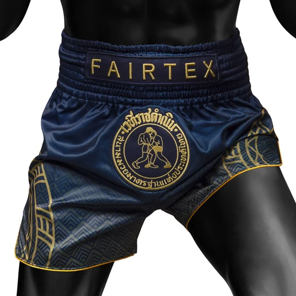 Fairtex BS-RAJ01 Rajadamnern Muay Thai Shorts in Navy – view 3