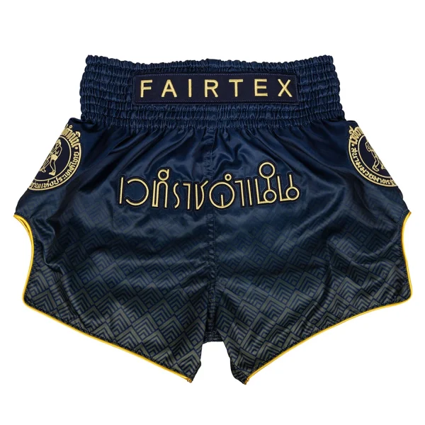 Fairtex BS-RAJ03 Rajadamnern Muay Thai Shorts in Navy – front view