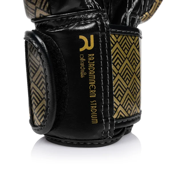 Fairtex Rajadamnern Premium Boxing Gloves in Black – view 5 Fairtex Rajadamnern Premium Boxing Gloves in Black/Gold – view 5