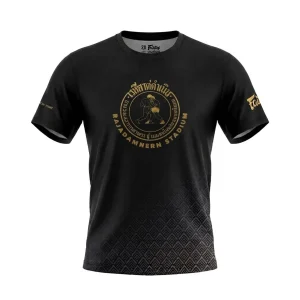 Fairtex x Rajadamnern T-Shirt in Black/Gold – front view