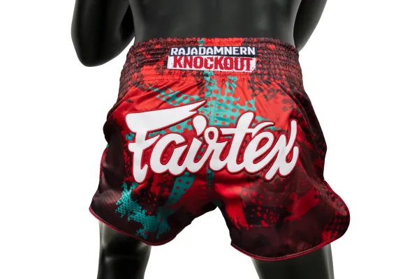Fairtex RKO01 RKO Muay Thai Shorts in Red – view 5 Fairtex RKO01 RKO Muay Thai Shorts in Red – view 5