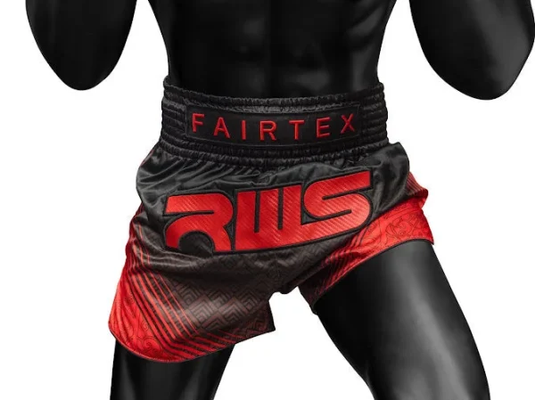 Fairtex RWS01 RWS Muay Thai Shorts in Black/Red – view 3